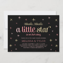 Invitación Twinkle Twinkle Little Star Chica Baby Shower