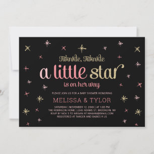 Invitación Twinkle Twinkle Little Star Chica Baby Shower