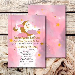 Invitación Twinkle Twinkle Little Star Chica Baby Shower
