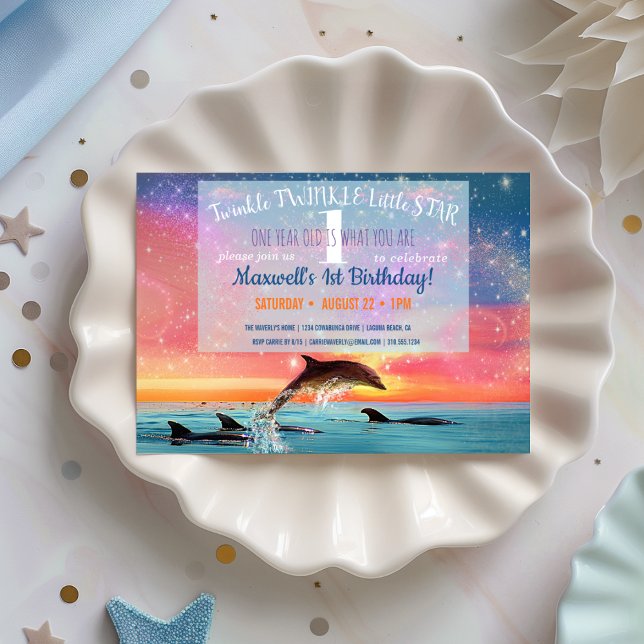 Invitación Twinkle Twinkle Little Star Dolphin Birday (Subido por el creador)