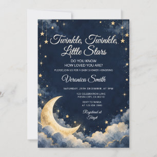 Invitación Twinkle Twinkle Little Star Ducha Celestial para B