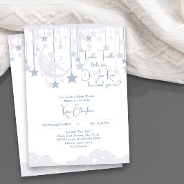 Invitación Twinkle Twinkle Little Star Fairy Blue Baby Shower
