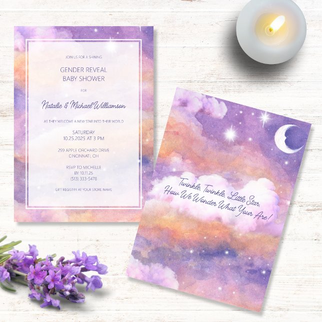 Invitación Twinkle, Twinkle, Little Star Gender Revower (Subido por el creador)