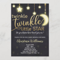 Twinkle Twinkle Little Star Gold Baby Shower