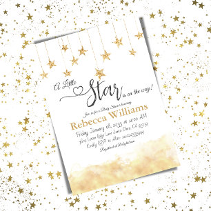 Invitación Twinkle Twinkle Little Star Gold Cloud Baby Shower