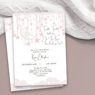 Invitación Twinkle Twinkle Little Star Hada Rosa Baby Shower