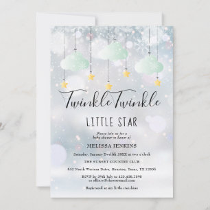 Invitación Twinkle Twinkle Little Star Invierno Baby Shower