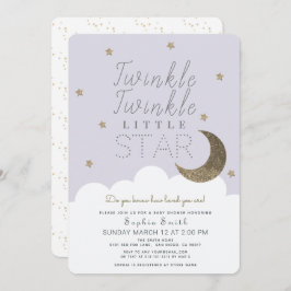 Invitación Twinkle Twinkle Little Star Lilac Baby Shower
