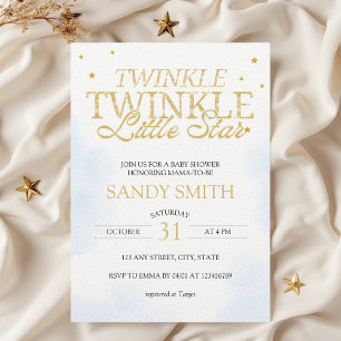 Invitación Twinkle Twinkle Little Star Moon Baby Shower