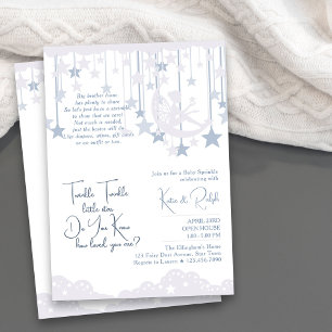 Invitación Twinkle Twinkle Little Star Moon Baby Sprinkle