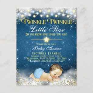 Invitación Twinkle Twinkle Little Star Niño Baby Shower