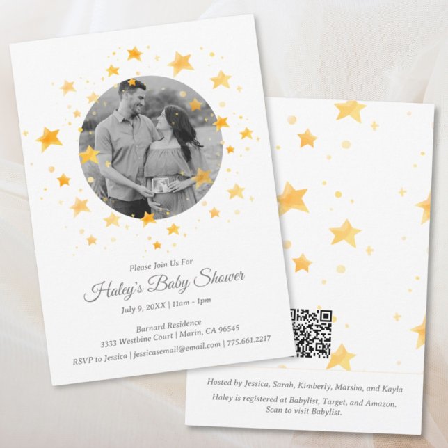 Invitación Twinkle Twinkle Little Star Photo Baby Shower (Twinkle Twinkle Little Star Photo Baby Shower Invitation
)
