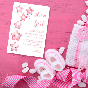 Invitación Twinkle Twinkle Little Star Pink Baby Shower
