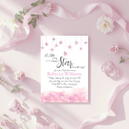 Invitación Twinkle Twinkle Little Star Pink Girl Baby Shower
