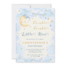 Twinkle Twinkle Little Star Primer Cumpleaños Azul