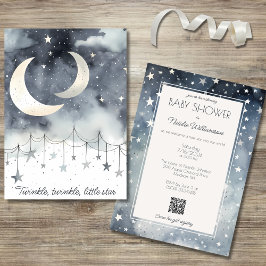 Invitación Twinkle, Twinkle, Little Star QR Code Baby Shower