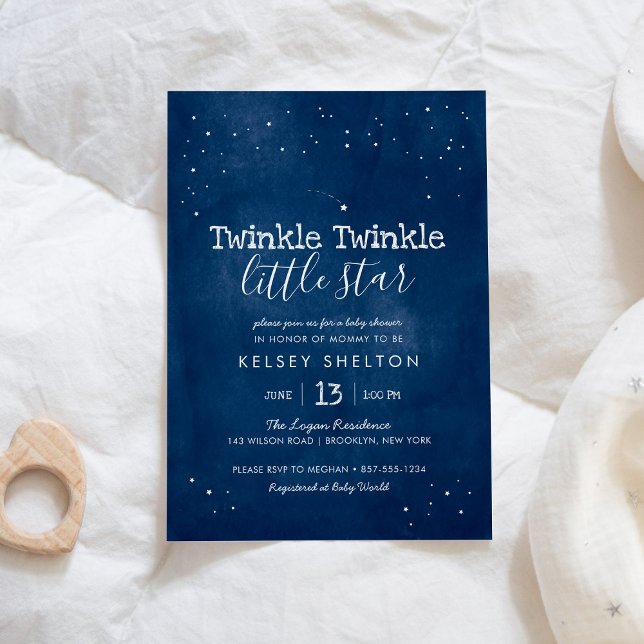 Invitación Twinkle Twinkle Little Star Watercolor Baby Shower (Subido por el creador)