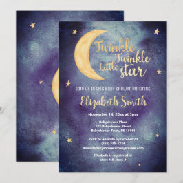Invitación Twinkle Twinkle little star watercolor babyshower
