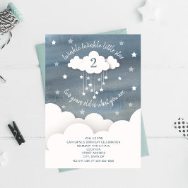 Invitación Twinkle Twinkle Little Star Watercolor Cumpleaños