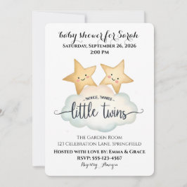 Invitación Twinkle, Twinkle Little Twins Baby Shower