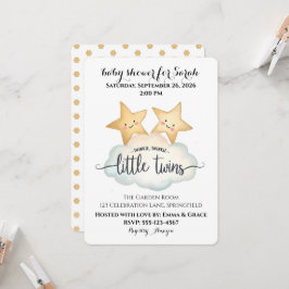 Invitación Twinkle, Twinkle Little Twins Baby Shower