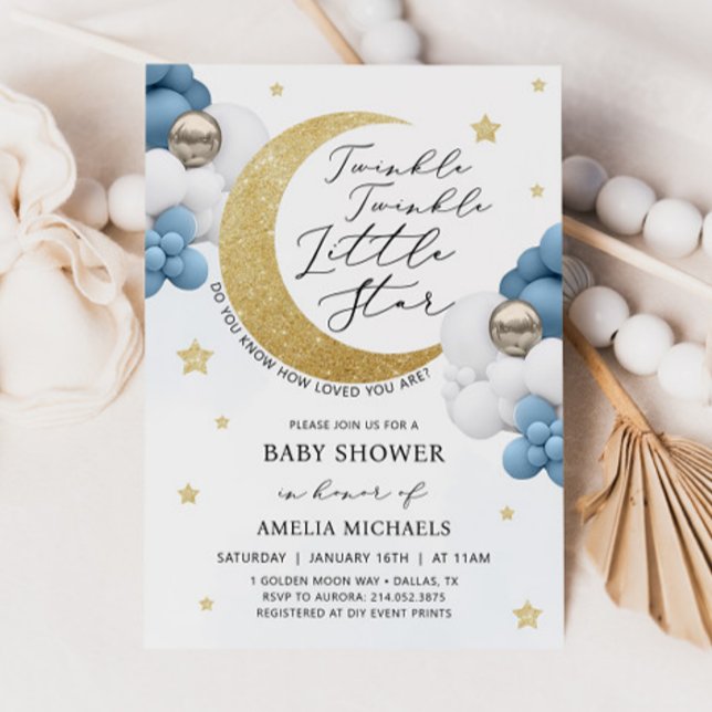 Invitación TWINKLE TWINKLE Moon Y Stars Baby Shower (Subido por el creador)