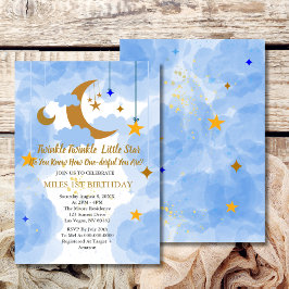 Invitación Twinkle Twinkle Niño Estrella Primer Cumpleaños