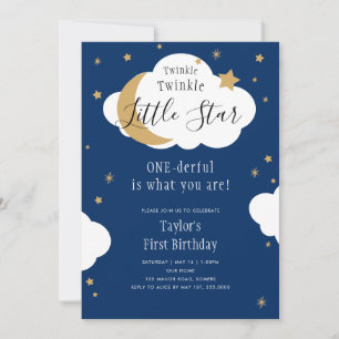 Invitación Twinkle Twinkle OneMaravilloso Boy First Birday