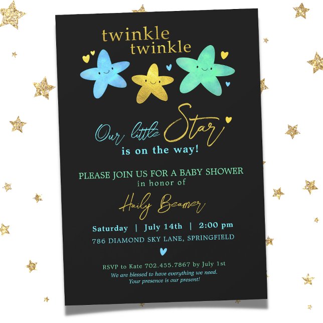 Invitación Twinkle Twinkle Our Little Star Baby Shower (Subido por el creador)