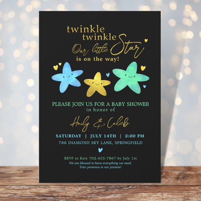 Invitación Twinkle Twinkle Our Little Star Baby Shower (Subido por el creador)