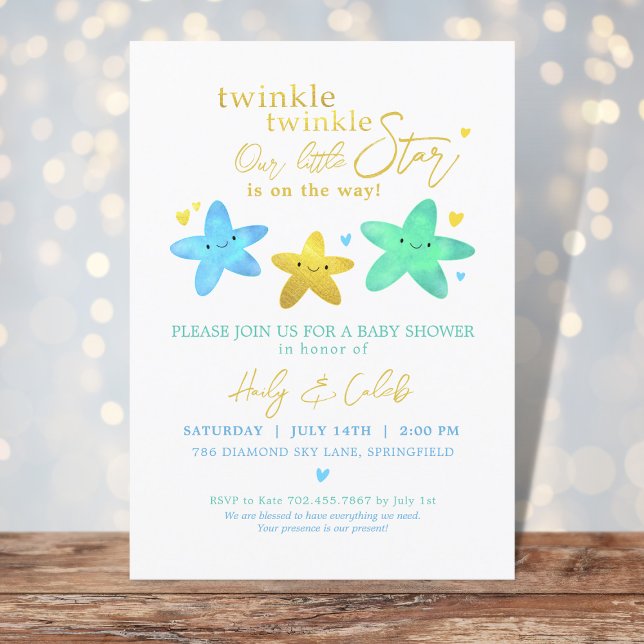 Invitación Twinkle Twinkle Our Little Star Baby Shower (Subido por el creador)