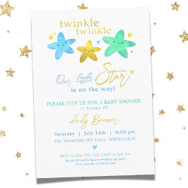 Invitación Twinkle Twinkle Our Little Star Baby Shower Invita