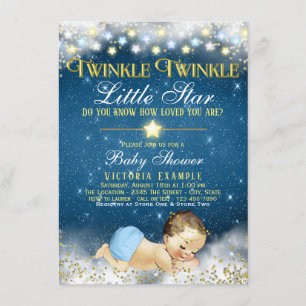 Invitación Twinkle Twinkle Pequeña Estrella Bebé