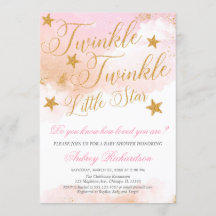 Twinkle Twinkle Pequeña estrella chica ducha de be