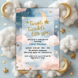 Invitación Twinkle twinkle pequeña estrella de género ducha b