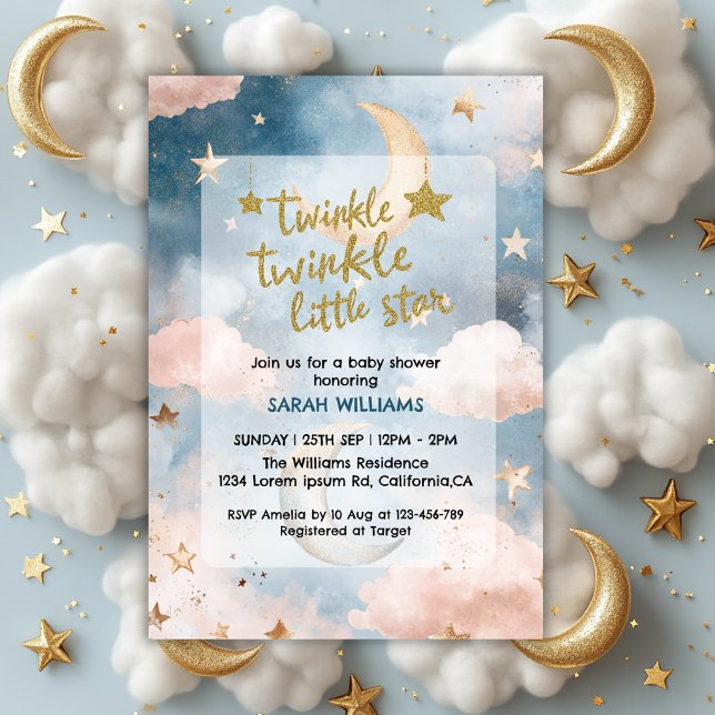 Invitación Twinkle twinkle pequeña estrella de género ducha b (Subido por el creador)