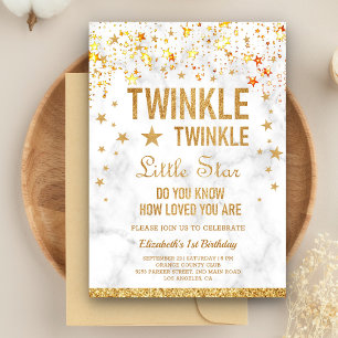Invitación Twinkle Twinkle Pequeña Estrella Fiesta de cumplea