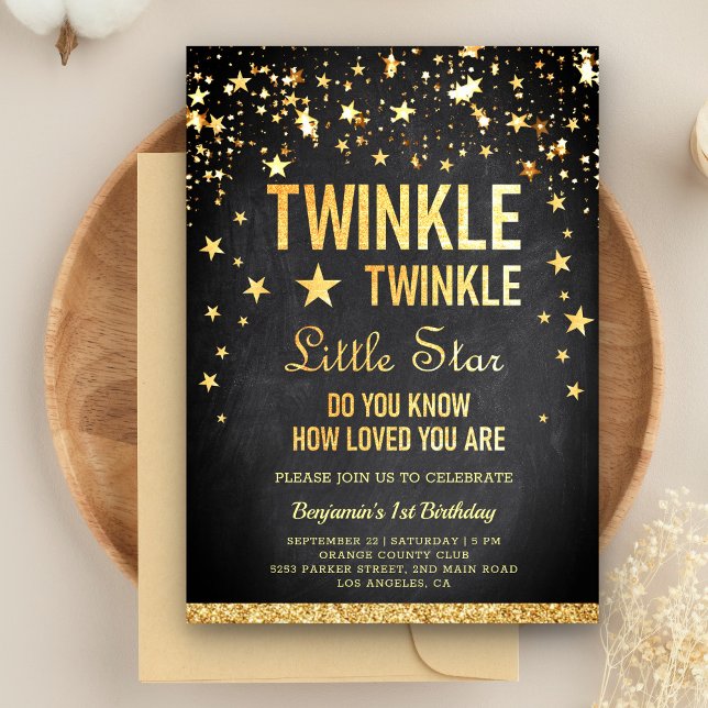 Invitación Twinkle Twinkle Pequeña Estrella Fiesta de cumplea (Subido por el creador)