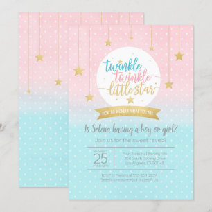 Invitación Twinkle Twinkle Pequeña Estrella Género Reventador