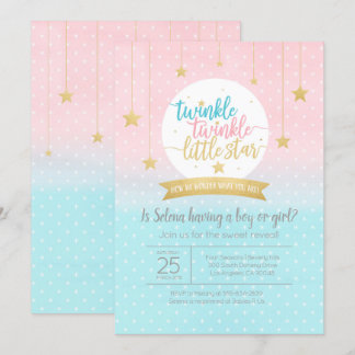 Invitación Twinkle Twinkle Pequeña Estrella Género Reventador