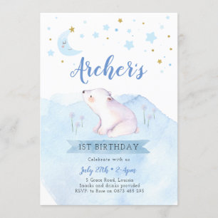 Invitación Twinkle twinkle pequeña estrella primer cumpleaños