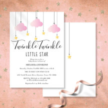 Twinkle Twinkle Pequeña Estrella Rosa Bebé Ducha