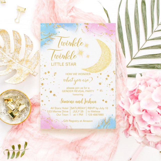 Invitación Twinkle twinkle pequeño estrella de género revelar (Subido por el creador)