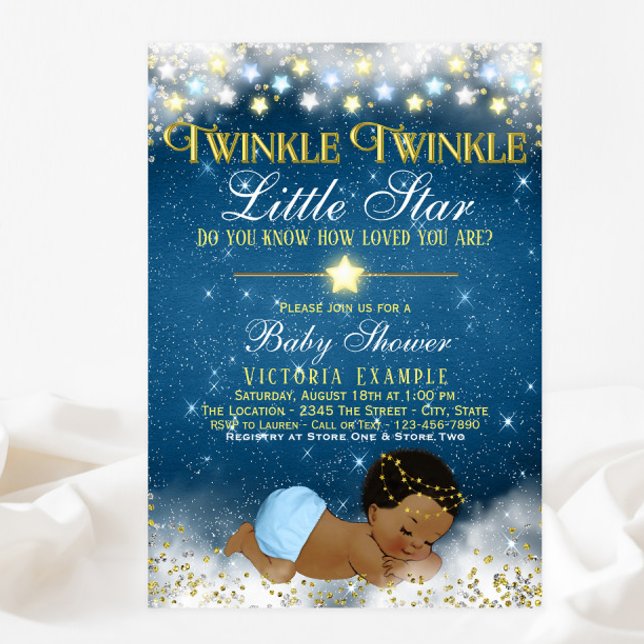 Invitación Twinkle Twinkle Pequeño Estrella de la Etnia Baby  (Subido por el creador)