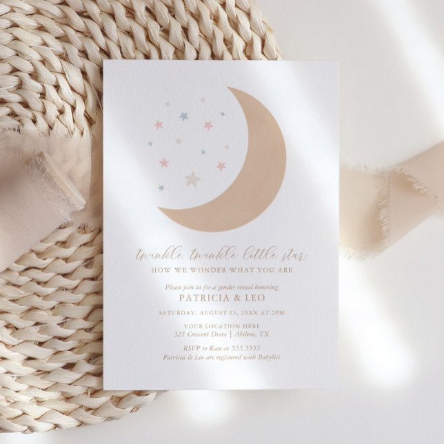 Invitación Twinkle Twinkle Revelación de género de la Luna de (Subido por el creador)