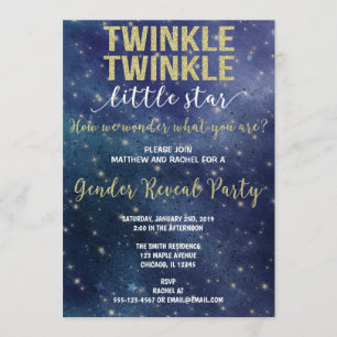 Invitación Twinkle Twinkle revelan el género de las pequeñas 