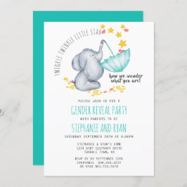 Invitación Twinkle Twinkle revelan género de elefante de estr