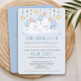 Invitación Twinkle Twinkle Stars and Cloud Boy Baby Shower