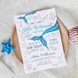 Invitación Twinkle Twinkle Twinkle Tirreno Mar Mermaid Blanco