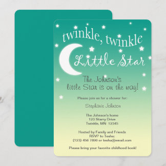 Invitación Twinkle Twinkle una pequeña estrella neutral de gé